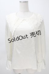 axes femme POETIQUE / 薔薇モチーフフリルブラウス  オフ S-25-11-02-037-AX-BL-HR-ZS