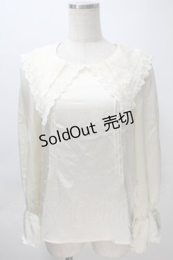 画像1: axes femme POETIQUE / 薔薇モチーフフリルブラウス  オフ S-25-11-02-037-AX-BL-HR-ZS