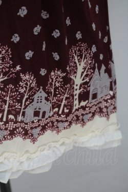 画像4: axes femme / プリントノースリーブカットソー  ワイン S-25-11-02-040-AX-TO-HR-ZS