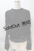 axes femme / フレアスリーブシアートップス  黒 S-25-11-02-048-AX-TO-HR-ZS