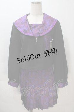 画像1: BLOOD SUPPLY（海外ブランド） / セーラージャケット+プリーツスカート  黒ｘ紫 S-25-11-02-051-GO-TO-HR-ZS