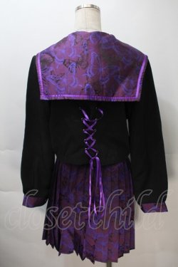 画像2: BLOOD SUPPLY（海外ブランド） / セーラージャケット+プリーツスカート  黒ｘ紫 S-25-11-02-051-GO-TO-HR-ZS