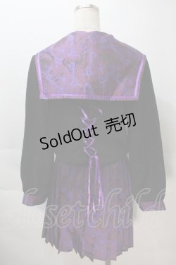 画像2: BLOOD SUPPLY（海外ブランド） / セーラージャケット+プリーツスカート  黒ｘ紫 S-25-11-02-051-GO-TO-HR-ZS