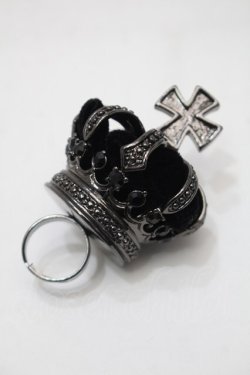 画像1: BPN / クロスクラウンリング  黒 S-25-11-02-007-GO-AC-AS-ZS