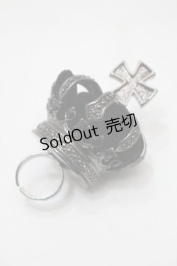 画像1: BPN / クロスクラウンリング  黒 S-25-11-02-007-GO-AC-AS-ZS