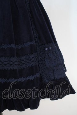 画像4: BABY,THE STARS SHINE BRIGHT / 別珍レースフリルジャンパースカート  紺 S-25-11-02-054-BA-OP-AS-ZS