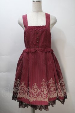 画像1: axes femme / フロッキーptレジメ柄ワンピース(Disney)  ワイン S-25-11-02-056-AX-OP-HR-ZS