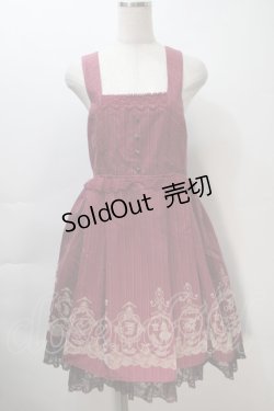 画像1: axes femme / フロッキーptレジメ柄ワンピース(Disney)  ワイン S-25-11-02-056-AX-OP-HR-ZS