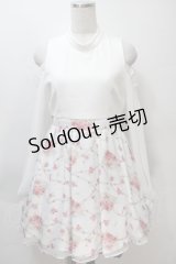 MA*RS / 肩開きジュエル柄切替ワンピース  白ｘピンク S-25-11-02-057-EL-OP-HR-ZS