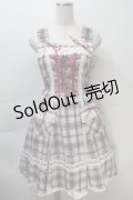 BABY,THE STARS SHINE BRIGHT / 裾スカラップタータンチェックジャンパースカート＆リボンコームセット  ピンク S-25-11-02-059-BA-OP-AS-ZS