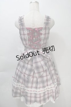 画像2: BABY,THE STARS SHINE BRIGHT / 裾スカラップタータンチェックジャンパースカート＆リボンコームセット  ピンク S-25-11-02-059-BA-OP-AS-ZS
