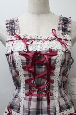 画像3: BABY,THE STARS SHINE BRIGHT / 裾スカラップタータンチェックジャンパースカート＆リボンコームセット  ピンク S-25-11-02-059-BA-OP-AS-ZS