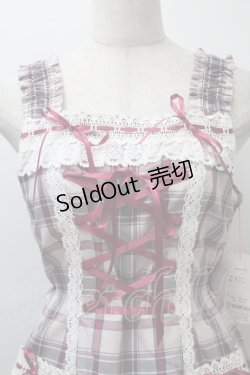 画像3: BABY,THE STARS SHINE BRIGHT / 裾スカラップタータンチェックジャンパースカート＆リボンコームセット  ピンク S-25-11-02-059-BA-OP-AS-ZS