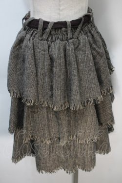 画像2: axes femme / ティアードスカート  ブラウン S-25-11-02-062-AX-TO-HR-ZS