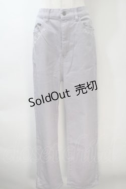 画像1: axes femme / バラ刺繍カラーデニムパンツ  ラベンダー S-25-11-02-064-AX-PA-HR-ZS