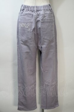 画像2: axes femme / バラ刺繍カラーデニムパンツ  ラベンダー S-25-11-02-064-AX-PA-HR-ZS