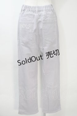 画像2: axes femme / バラ刺繍カラーデニムパンツ  ラベンダー S-25-11-02-064-AX-PA-HR-ZS