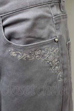 画像3: axes femme / バラ刺繍カラーデニムパンツ  ラベンダー S-25-11-02-064-AX-PA-HR-ZS