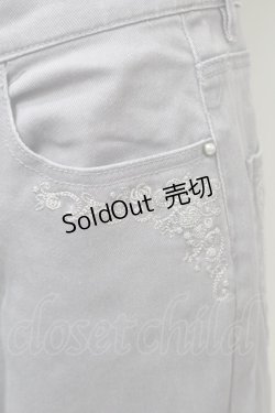 画像3: axes femme / バラ刺繍カラーデニムパンツ  ラベンダー S-25-11-02-064-AX-PA-HR-ZS