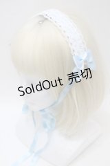 BABY,THE STARS SHINE BRIGHT / お花レースの小さなリボンヘッドドレス  サックス S-25-11-02-011-BA-AC-AS-ZS