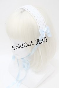 BABY,THE STARS SHINE BRIGHT / お花レースの小さなリボンヘッドドレス  サックス S-25-11-02-011-BA-AC-AS-ZS