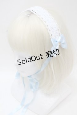 画像1: BABY,THE STARS SHINE BRIGHT / お花レースの小さなリボンヘッドドレス  サックス S-25-11-02-011-BA-AC-AS-ZS