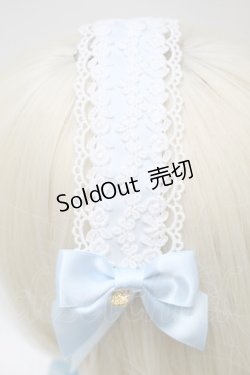 画像2: BABY,THE STARS SHINE BRIGHT / お花レースの小さなリボンヘッドドレス  サックス S-25-11-02-011-BA-AC-AS-ZS