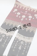 LOLITA / 猫柄タイツ  赤ｘ黒 S-25-11-02-002-LO-ZA-HR-ZS