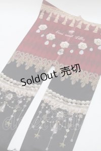 LOLITA / 猫柄タイツ  赤ｘ黒 S-25-11-02-002-LO-ZA-HR-ZS