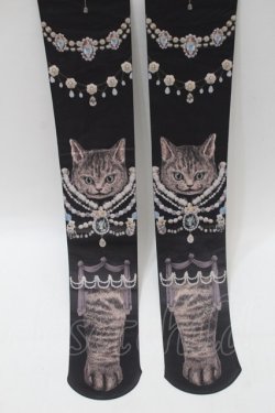 画像2: LOLITA / 猫柄タイツ  赤ｘ黒 S-25-11-02-002-LO-ZA-HR-ZS