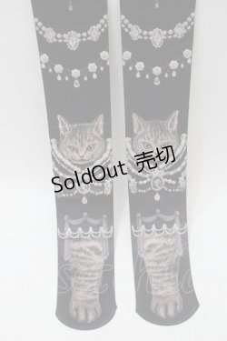 画像2: LOLITA / 猫柄タイツ  赤ｘ黒 S-25-11-02-002-LO-ZA-HR-ZS