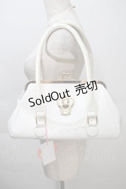 画像1: BABY,THE STARS SHINE BRIGHT / 王冠がま口バッグ  白 S-25-11-02-022-BA-BG-AS-ZS