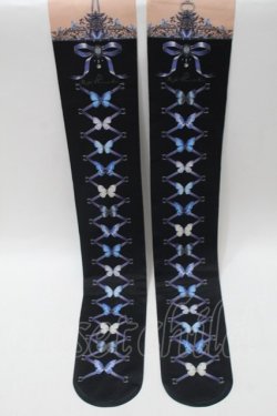 画像2: Royal Princess Alice / Morpho Butterfly 粟木こぼねコラボ タイツ  黒 S-25-11-02-003-LO-ZA-HR-ZS