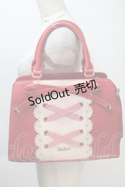 画像1: LIZ LISA / ギンガムチェックレースリボントートバッグ  赤 S-25-11-02-028-LO-BG-HR-ZS