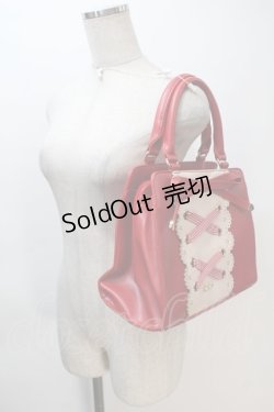 画像4: LIZ LISA / ギンガムチェックレースリボントートバッグ  赤 S-25-11-02-028-LO-BG-HR-ZS