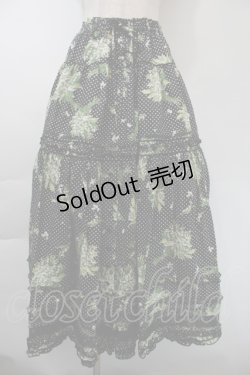 画像1: PINK HOUSE / 鈴蘭水玉プリントスカート  黒 S-25-11-03-052-LO-SK-SZ-ZS