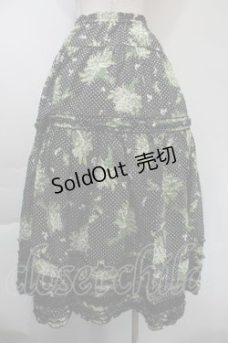 画像2: PINK HOUSE / 鈴蘭水玉プリントスカート  黒 S-25-11-03-052-LO-SK-SZ-ZS