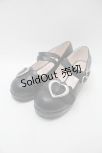 BABY,THE STARS SHINE BRIGHT / ハートバックルシューズ M 黒 S-25-11-03-056-BA-SH-HR-ZS