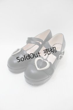 画像1: BABY,THE STARS SHINE BRIGHT / ハートバックルシューズ M 黒 S-25-11-03-056-BA-SH-HR-ZS