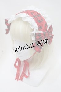 Angelic Pretty / タータンチェックリボンヘッドドレス  赤 S-25-11-03-058-AP-AC-AS-ZS