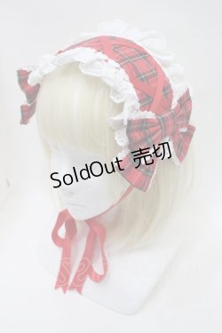 画像1: Angelic Pretty / タータンチェックリボンヘッドドレス  赤 S-25-11-03-058-AP-AC-AS-ZS