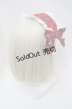 画像2: Angelic Pretty / タータンチェックリボンヘッドドレス  赤 S-25-11-03-058-AP-AC-AS-ZS