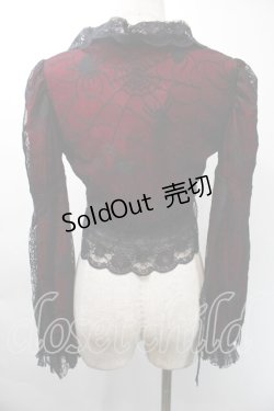 画像2: Qutie Frash / 蜘蛛の巣レース レースアップボレロ  レッド×ブラック S-25-11-03-007-QU-TO-IG-ZS