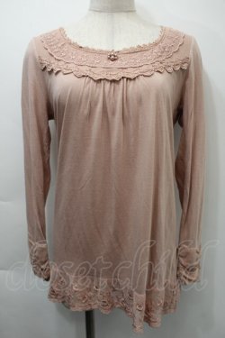 画像1: axes femme / 刺 レースプルオーバー  ピンク S-25-11-03-009-AX-TO-HR-ZS