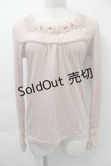 axes femme / 胸元ビジュー付きプルオーバー  ピンク S-25-11-03-010-AX-TO-HR-ZS