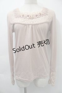 axes femme / 胸元ビジュー付きプルオーバー  ピンク S-25-11-03-010-AX-TO-HR-ZS