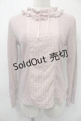 axes femme / レースリブニットトップス  ピンク S-25-11-03-012-AX-TO-HR-ZS