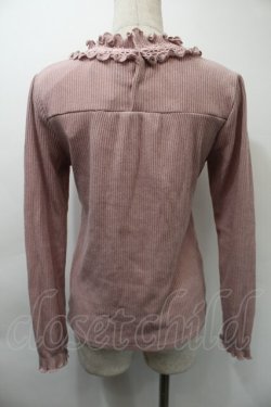 画像2: axes femme / レースリブニットトップス  ピンク S-25-11-03-012-AX-TO-HR-ZS