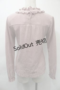画像2: axes femme / レースリブニットトップス  ピンク S-25-11-03-012-AX-TO-HR-ZS
