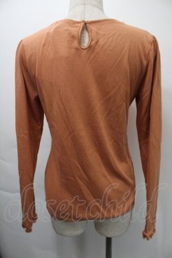 画像2: axes femme / フロントレース&レース襟カットソー  オレンジ S-25-11-03-019-AX-TO-HR-ZS